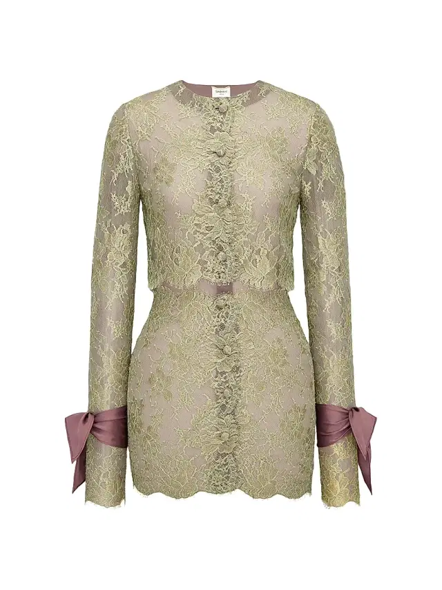 Women's Lavallia Re-Cuff Mini Dress in Lace - Menthe