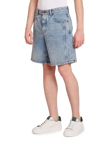 Balmain Men's Denim Bermuda Shorts - Bleu Jean Clair | Thumbnail 4 Balmain Men's Denim Bermuda Shorts - Bleu Jean Clair | Thumbnail 4