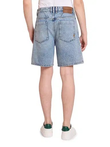 Balmain Men's Denim Bermuda Shorts - Bleu Jean Clair | Thumbnail 5 Balmain Men's Denim Bermuda Shorts - Bleu Jean Clair | Thumbnail 5