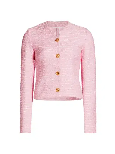 Giambattista Valli Women's Cotton-Blend Bouclé Jacket - Quartz Rose - Size 2 | Thumbnail 1 Giambattista Valli Women's Cotton-Blend Bouclé Jacket - Quartz Rose - Size 2 | Thumbnail 1