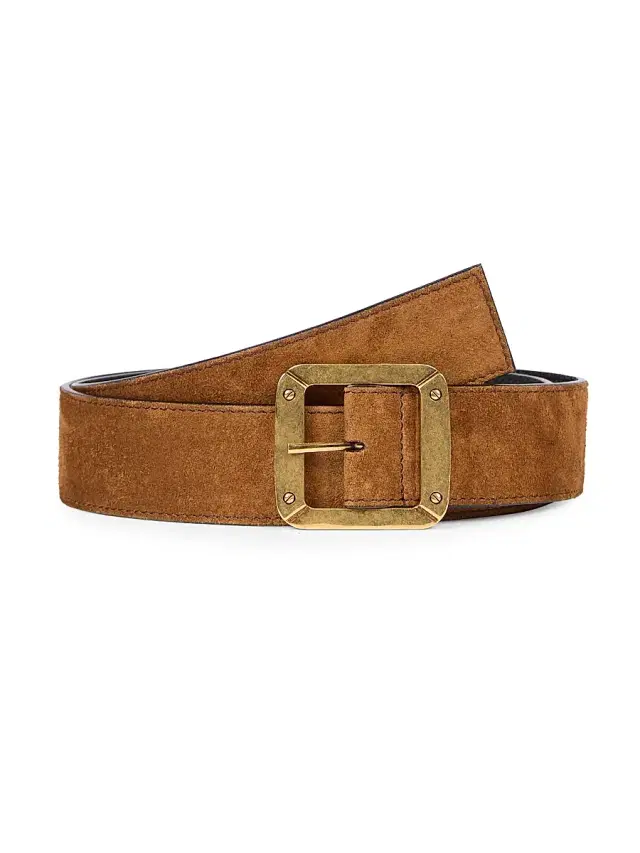Acne Studios Men's Reversible Suede Belt - Cognac Brown Black