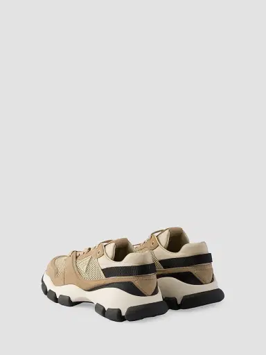 Prada Women's Mesh Fabric and Suede Sneakers - Beige Khaki - Size 11.5 | Thumbnail 3