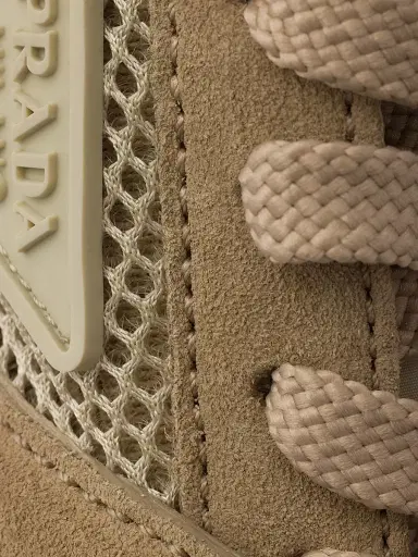 Prada Women's Mesh Fabric and Suede Sneakers - Beige Khaki - Size 11.5 | Thumbnail 5