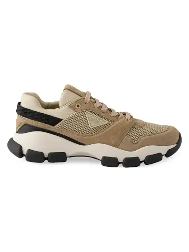 Prada Women's Mesh Fabric and Suede Sneakers - Beige Khaki - Size 11.5 | Thumbnail 1