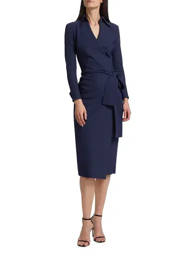 Chiara Boni La Petite Robe Women's Kamala Matte Jersey Wrap Dress - Blue Notte | Thumbnail 3