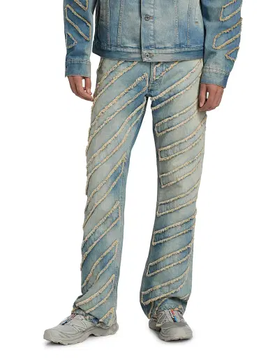 Off-White Men's Diag Ao Skinny Flare Jeans - Dirty Blue | Thumbnail 3