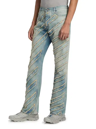 Off-White Men's Diag Ao Skinny Flare Jeans - Dirty Blue | Thumbnail 4