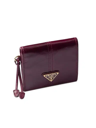 Prada Women's Small Leather Wallet - Dark Red | Thumbnail 3 Prada Women's Small Leather Wallet - Dark Red | Thumbnail 3