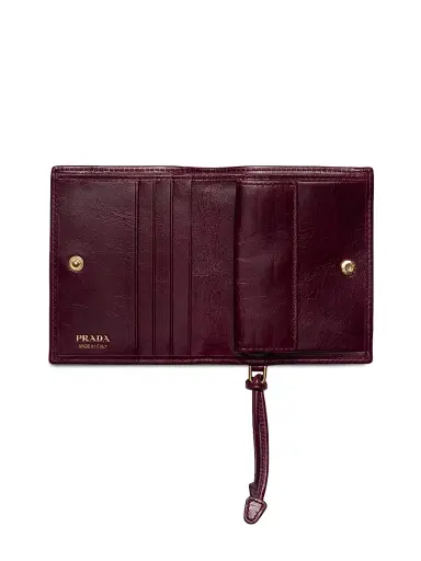 Prada Women's Small Leather Wallet - Dark Red | Thumbnail 4 Prada Women's Small Leather Wallet - Dark Red | Thumbnail 4