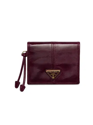 Prada Women's Small Leather Wallet - Dark Red | Thumbnail 1 Prada Women's Small Leather Wallet - Dark Red | Thumbnail 1