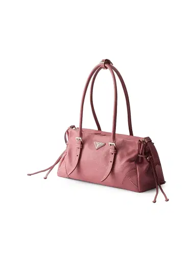 Prada Women's Medium Antiqued Leather Shoulder Bag - Pink | Thumbnail 5 Prada Women's Medium Antiqued Leather Shoulder Bag - Pink | Thumbnail 5