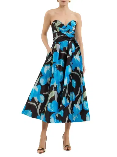 Rebecca Vallance Women's Ingrid Floral Strapless Fit & Flare Midi-Dress - Print | Thumbnail 1 Rebecca Vallance Women's Ingrid Floral Strapless Fit & Flare Midi-Dress - Print | Thumbnail 1