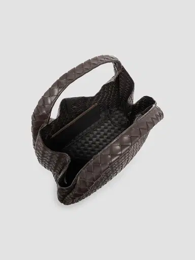 Bottega Veneta Women's Campana Large Intrecciato Leather Shoulder Bag - Fondant Brass | Thumbnail 4