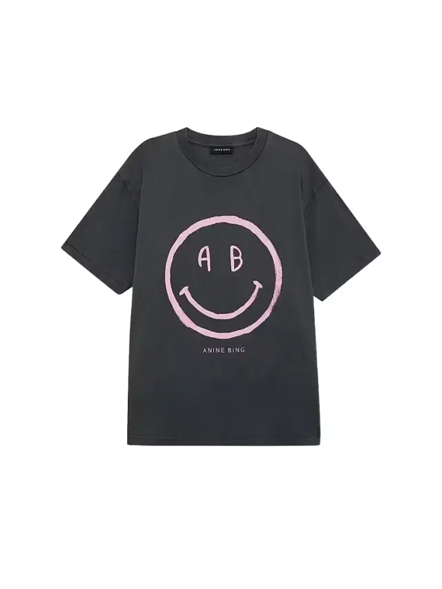 ANINE BING Women's Cade Cotton Smiley Print T-Shirt - Grey