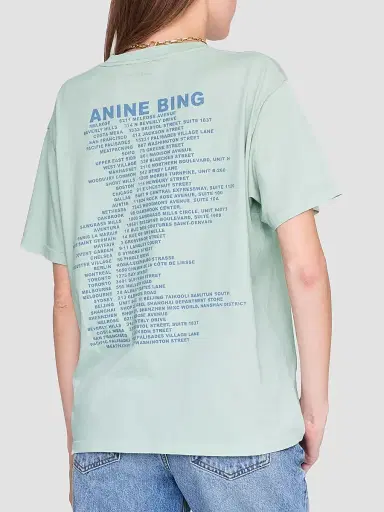 Anine Bing Women's Cade Graphic Cotton T-Shirt - Green - Size Small | Thumbnail 3