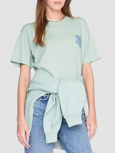 Anine Bing Women's Cade Graphic Cotton T-Shirt - Green - Size Small | Thumbnail 4