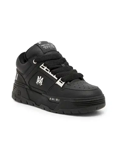 AMIRI Men's Metallic MA-1 Leather Low-Top Sneakers - Black - Size 7 | Thumbnail 2