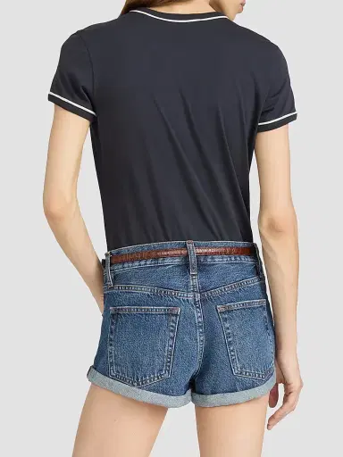 Frame Women's The Ringer Contrast-Trim Cotton T-Shirt | Thumbnail 2