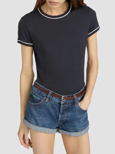 Frame Women's The Ringer Contrast-Trim Cotton T-Shirt | Thumbnail 3