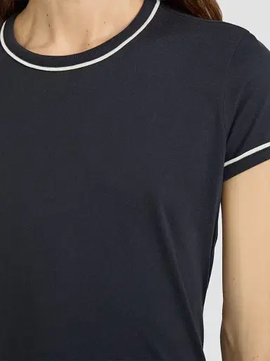 Frame Women's The Ringer Contrast-Trim Cotton T-Shirt | Thumbnail 6
