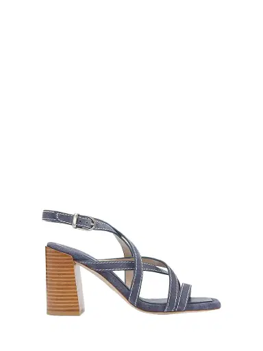 Stuart Weitzman Women's Park Block 85MM Suede Strappy Sandals - Blue - Size 9.5 | Thumbnail 1