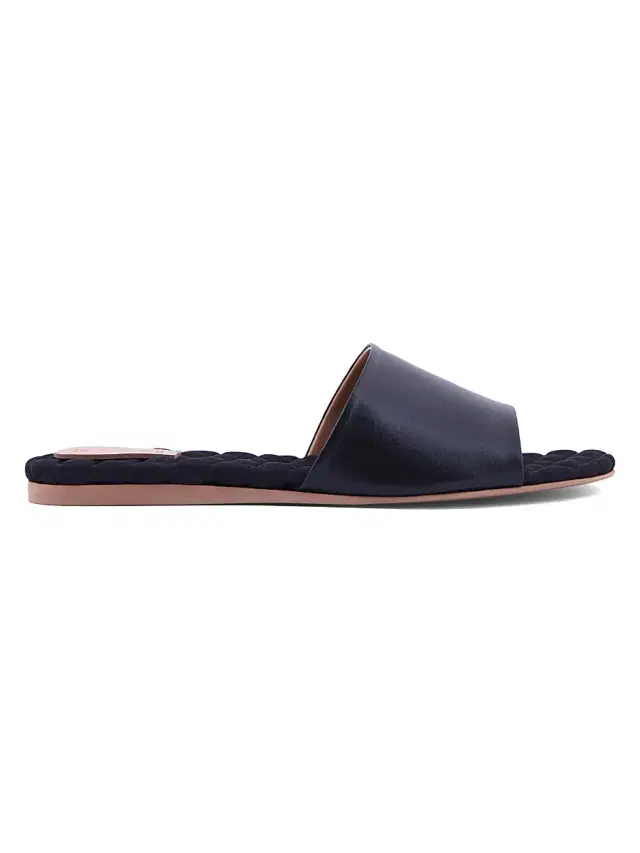 AERA Women's Mia Vegan Leather Slides - Black  Sandals