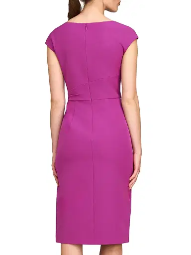 Kay Unger Women's Linden Draped Crepe Cocktail Dress | Thumbnail 4