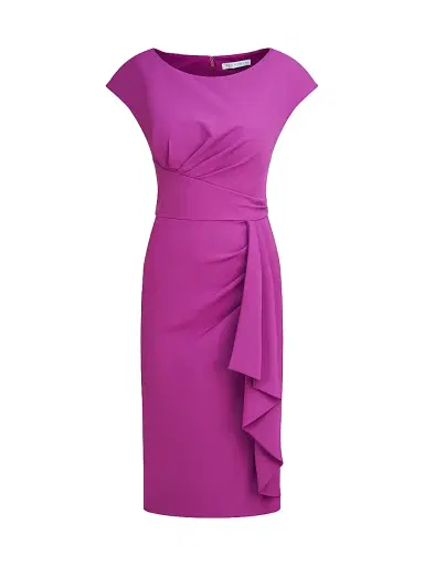 Kay Unger Women's Linden Draped Crepe Cocktail Dress | Thumbnail 1