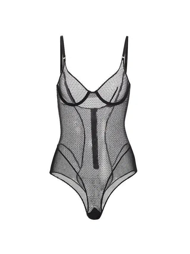 Kiki de Montparnasse Women's Sheer Crochet Mesh Bodysuit - Black
