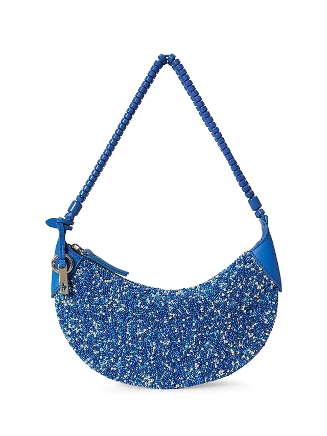 Polo Ralph Lauren Women's Polo ID Mini Beaded Leather Shoulder Bag - Pool Blue
