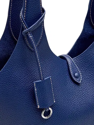 Polo Ralph Lauren Women's Polo Play Medium Pebbled Leather Tote Bag - Ink | Thumbnail 5 Polo Ralph Lauren Women's Polo Play Medium Pebbled Leather Tote Bag - Ink | Thumbnail 5