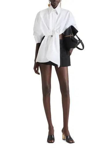 Givenchy Women's Asymmetric Shirt in Poplin - White | Thumbnail 2 Givenchy Women's Asymmetric Shirt in Poplin - White | Thumbnail 2
