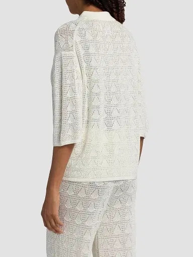 Loulou de Saison Women's Siani Lace Knit Button-Front Top | Thumbnail 5 Loulou de Saison Women's Siani Lace Knit Button-Front Top | Thumbnail 5