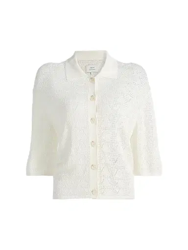 Loulou de Saison Women's Siani Lace Knit Button-Front Top | Thumbnail 1 Loulou de Saison Women's Siani Lace Knit Button-Front Top | Thumbnail 1