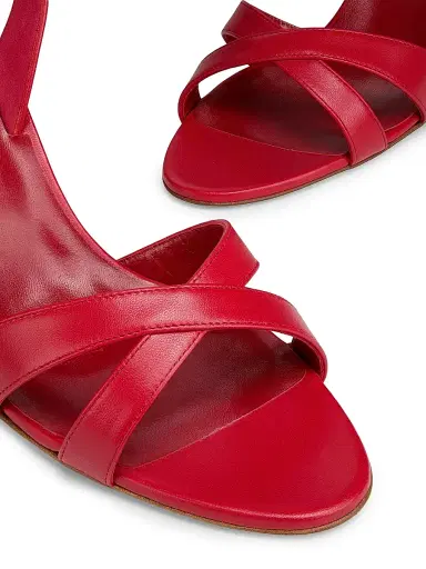 Manolo Blahnik Women's Callasli 90MM Leather Slingback Sandals - Red - Size 10 | Thumbnail 5