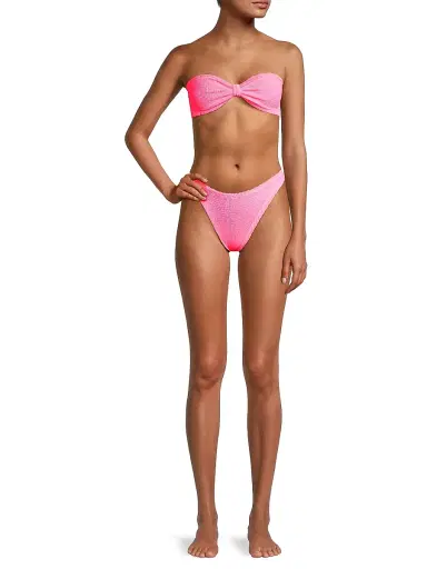 Hunza G Women's Jean Bow Two-Piece Bikini Set - Bubblegum | Thumbnail 2 Hunza G Women's Jean Bow Two-Piece Bikini Set - Bubblegum | Thumbnail 2