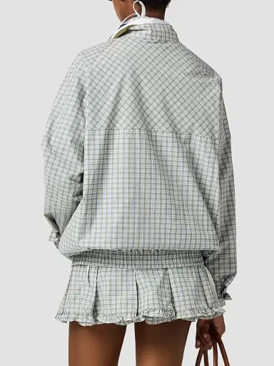 Miu Miu Women's Checked Technical Fabric Blouson Jacket | Thumbnail 3