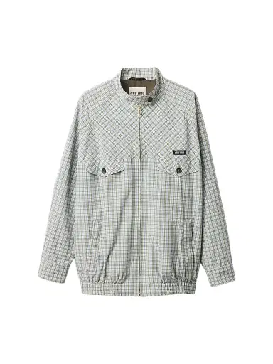 Miu Miu Women's Checked Technical Fabric Blouson Jacket - Size 6 | Thumbnail 1 Miu Miu Women's Checked Technical Fabric Blouson Jacket - Size 6 | Thumbnail 1