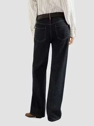 Brunello Cucinelli Women's No Fade Denim Contemporary Jeans with Monili | Thumbnail 3