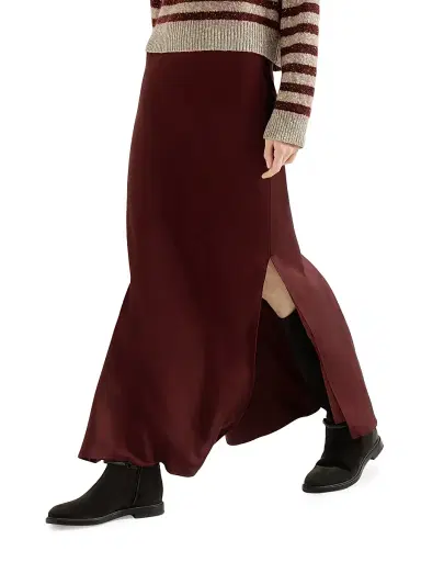 Brunello Cucinelli Women's Satin Cady Fluid Bias Cut Skirt | Thumbnail 5