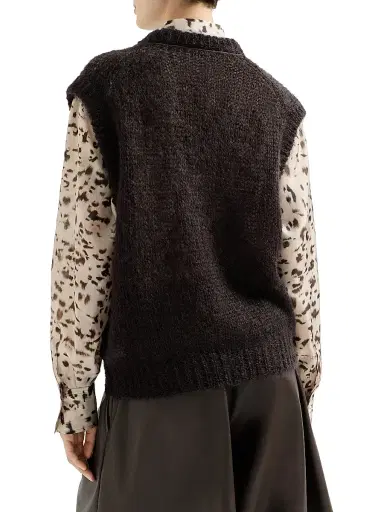 Brunello Cucinelli Women's Sparkling Mohair Sweater Vest with Monili | Thumbnail 4