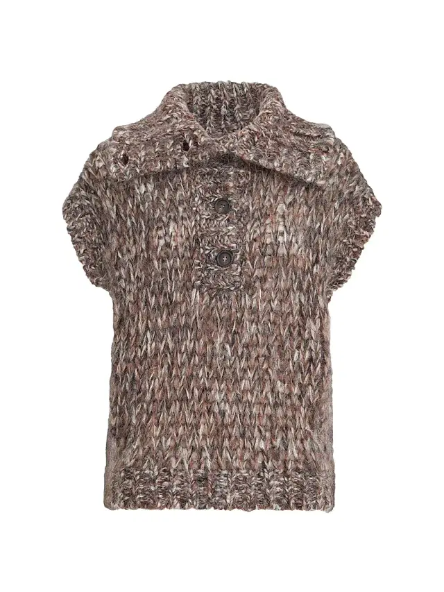 Brunello Cucinelli Women's Malfilé Mohair Turtleneck Sweater Vest