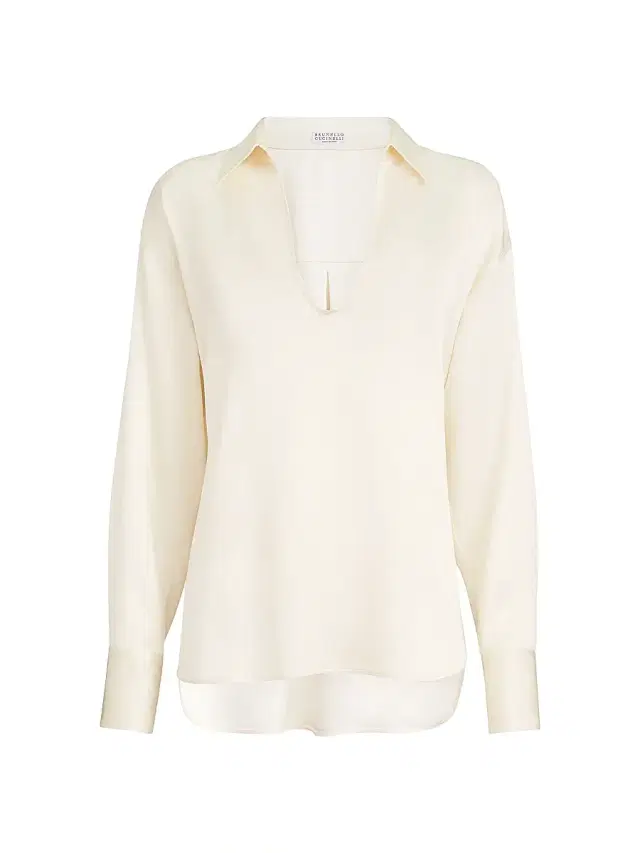 Brunello Cucinelli Women's Silk Satin Blouse - Panama