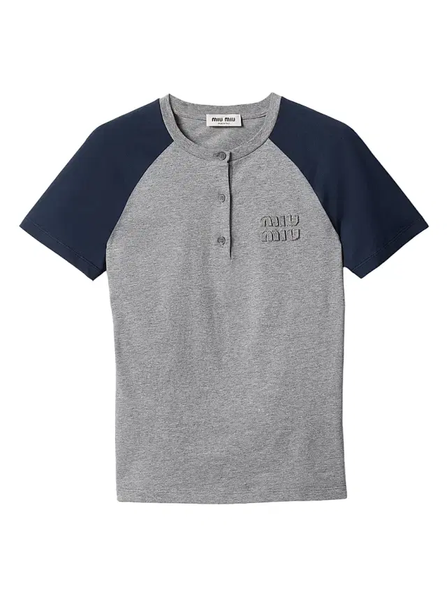 Women's Cotton Jersey Henley Shirt - Grey Multi