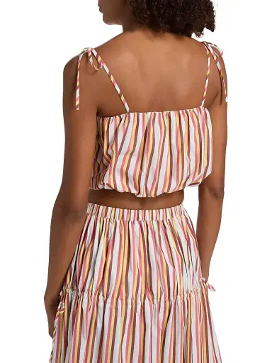 Solid & Striped Women's The Ivy Striped Bubble Crop Top - Symi Stripe - Size XS | Thumbnail 5