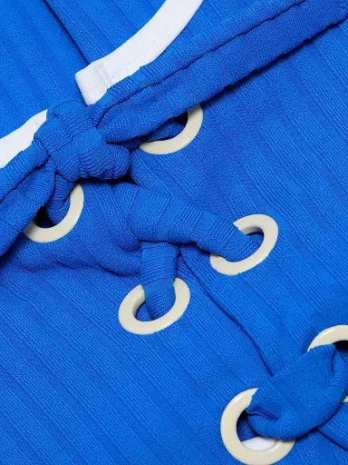 Solid & Striped Women's The Sia Lace-Up One-Piece Swimsuit - Olympian Blue - Size XS | Thumbnail 7