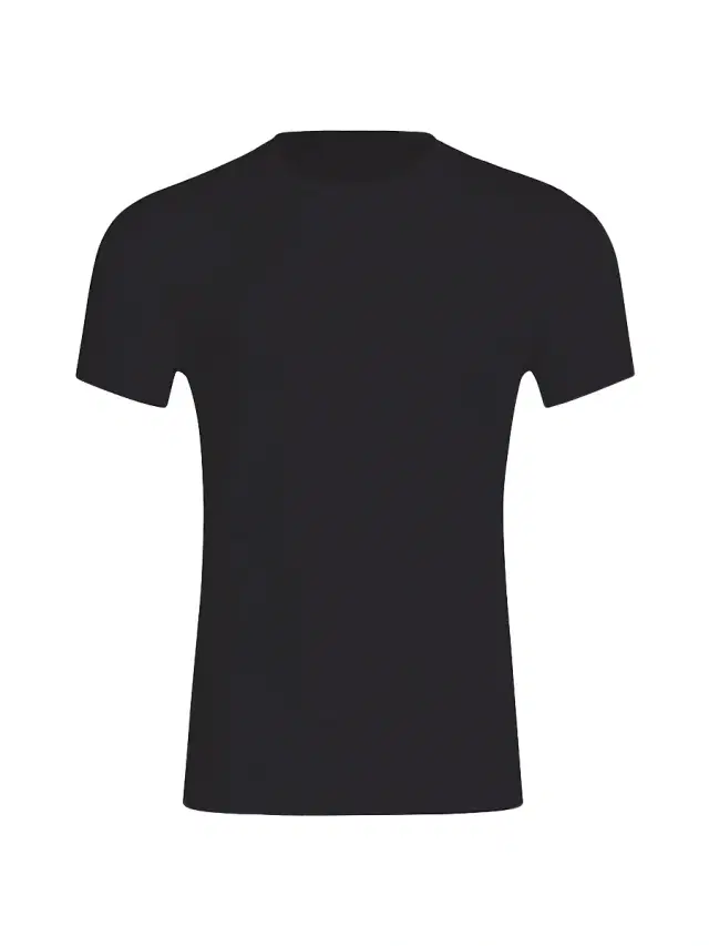 Commando Men's Premier Stretch-Cotton Crewneck Undershirt - Black