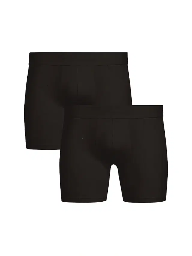 Men's Premier 2-Pack Stretch-Cotton Boxer Brief Set - Black