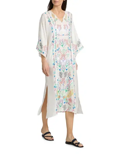 Johnny Was Women's x Ashley Percival Averi Floral Caftan - Elettra Morning - Size Large | Thumbnail 2