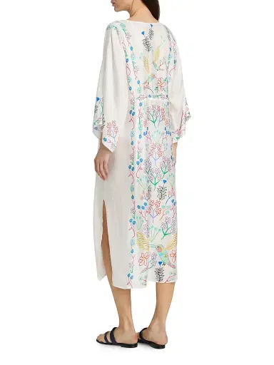 Johnny Was Women's x Ashley Percival Averi Floral Caftan - Elettra Morning - Size Large | Thumbnail 4